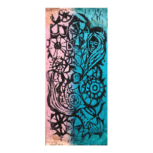 1970 Ruth Freeman Abstract Woodcut