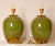 Textile Vintage Table Lamps French Ceramic Vase Lamps Green Colorful Ammonite Lampshade a Pair For Sale - Image 7 of 12