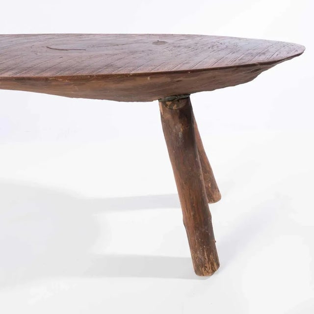Mid 20th Century Rustic Slab Table/Bench For Sale - Image 5 of 8