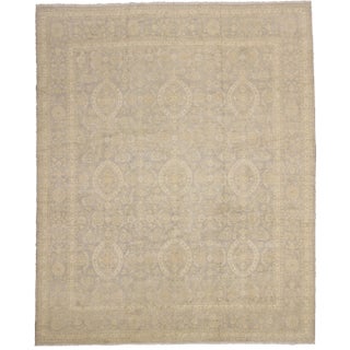 1980s Boho Chic Kafkaz Brown/Gray Hand-Knotted Rug - 12'4 X 15'0 For Sale