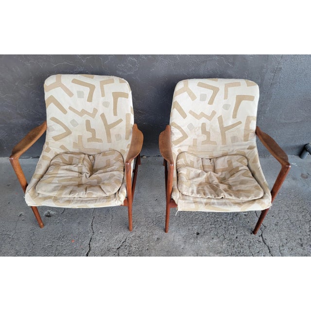 1960s Pair Teak Danish Modern Lounge Chairs by Adopf Relling & Rolf Rastad For Sale - Image 5 of 11