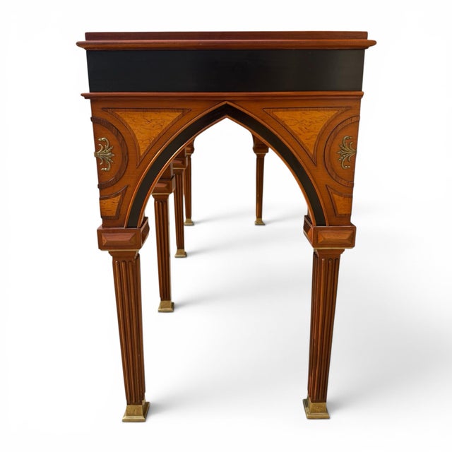 John Widdicomb Mario Buatta Gothic Regency Console Table For Sale - Image 4 of 9