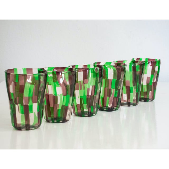 Green Italian Murano Glassware by Mariana Iskra for Ribes, 2004, Set of 6 For Sale - Image 8 of 8