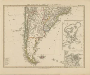 Map of Southern South America Argentina, 1858