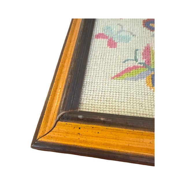 1970s Vintage Custom Framed Needlepoint For Sale - Image 5 of 7