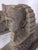 Stone Gray Impressive Large Pair Antique Sphinxes of Weathered White Marble on Custom Wood Bases For Sale - Image 8 of 14
