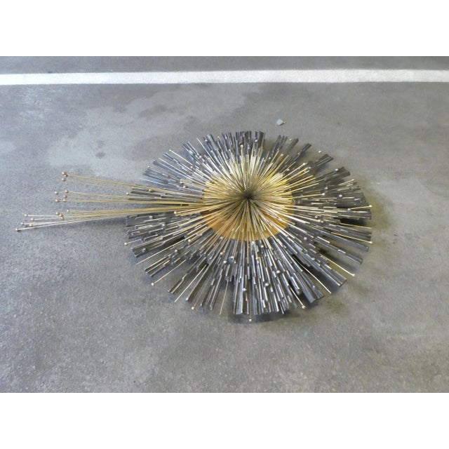 Late 20th Century Best Large Biomorphic Steel & Brass Starburst Wall Sculpture For Sale - Image 5 of 13