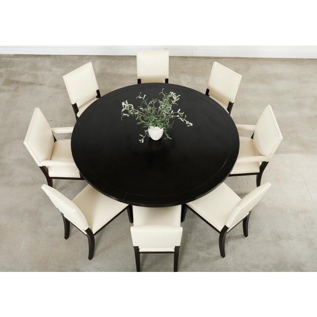 Ralph Lauren Ralph Lauren Ebonized Mahogany Round Basalt Dining Table For Sale - Image 4 of 18