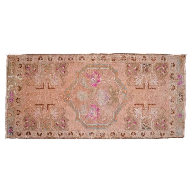 1970s 1970s Turkish Hand Made Small Rug Doormat Enrtyway Decor - 1'10" X 3'10" For Sale - Image 5 of 11