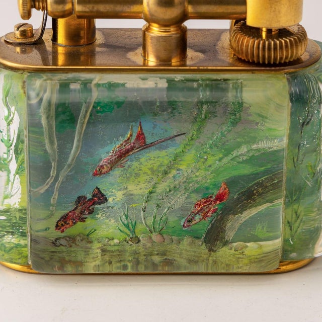 Vintage Tropical Aquarium Table Lighter from Dunhill, 1950 For Sale - Image 12 of 18
