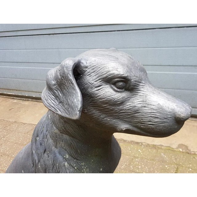 Large Antique Cast Iron Statue of a Hunting Dog For Sale - Image 6 of 7