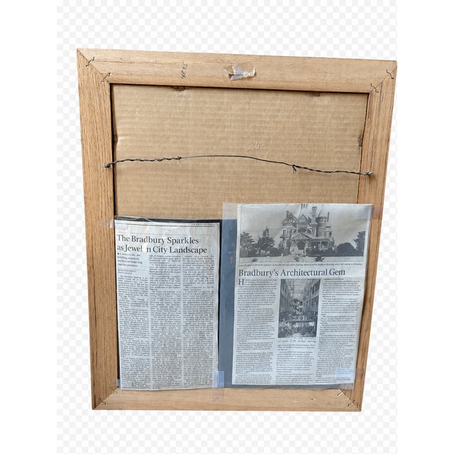 Vintage Framed Bradbury Building Atrium Art Print With J. Golden Kimball Quote - 17.5" X 21.5" For Sale - Image 4 of 6