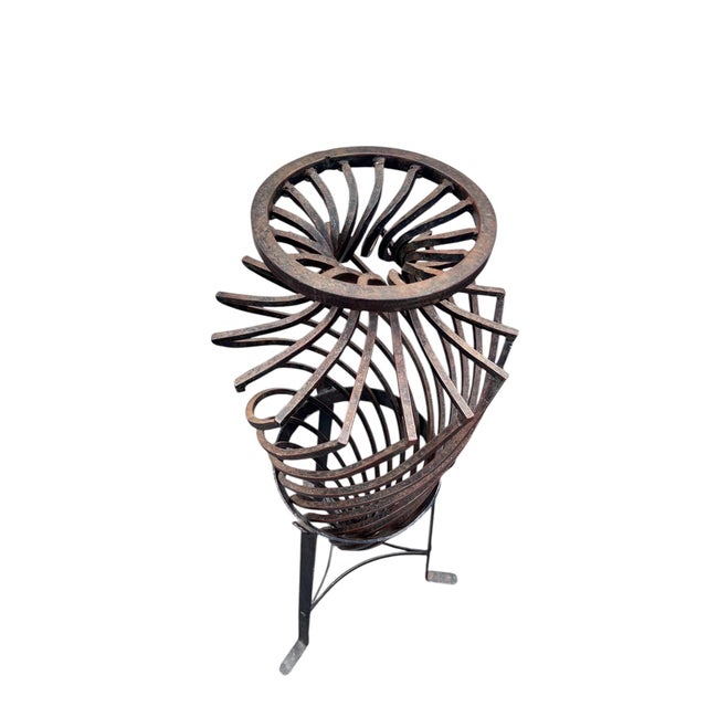 1980s Hand-Forged Wrought Iron Torpedo Urns- Set of 3 For Sale - Image 10 of 11