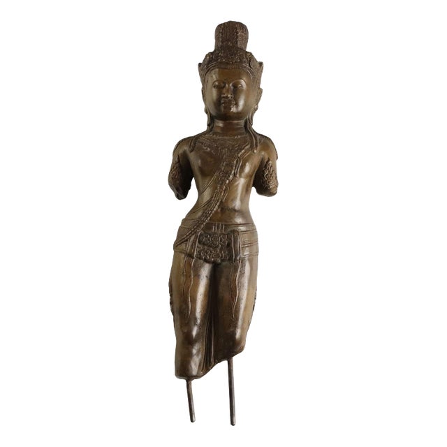 Antique 20th Century Bronze Bodhisattva Sculpture, Cambodia For Sale