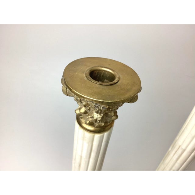 Late 20th Century Large Pair Late 20th Century Neoclassical Column Candlesticks For Sale - Image 5 of 8