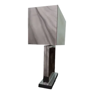 Vintage Polished Steel Table Lamp by Curtis Jere