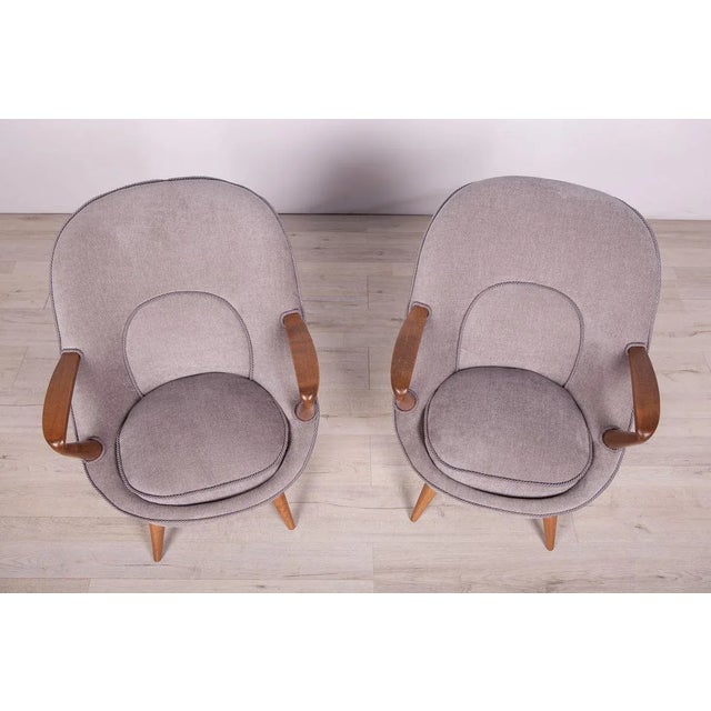 1950s Set of Model 345 Armchairs by J. Jędrychowicz & K. Racinowski for Poznan Furniture Factory, 1950s For Sale - Image 5 of 18