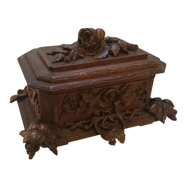 Late 19th Century Antique Black Forest Hinged Box For Sale
