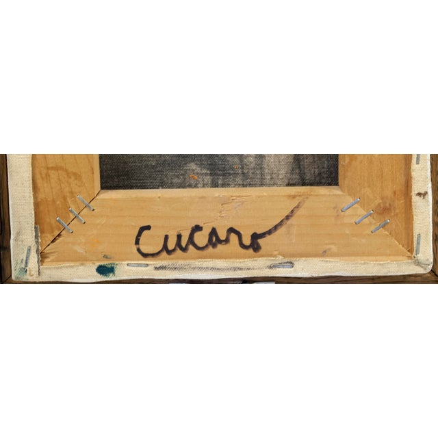 Pascal Cucaro Framed Portrait of Man With Hat Signed San Francisco For Sale In Nashville - Image 6 of 8