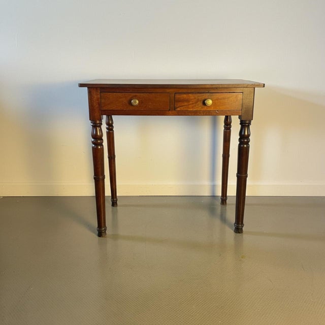 Victorian or posibly Georgian small writing table / console table / desk with original handles in mahogany. In good...