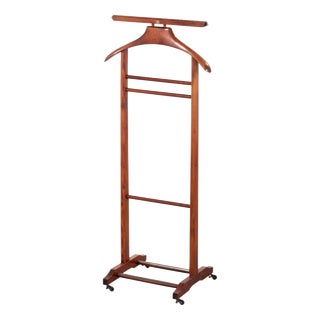 Vintage Scandinavian Stained Beech Valet Stand, 1960s For Sale