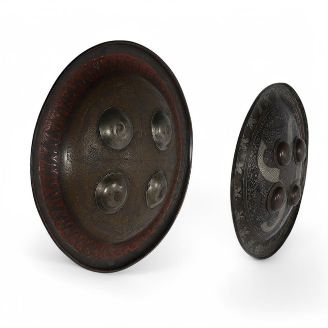 Late 19th Century Indo Persian Engraved Dhal Metal Shield For Sale - Image 5 of 6