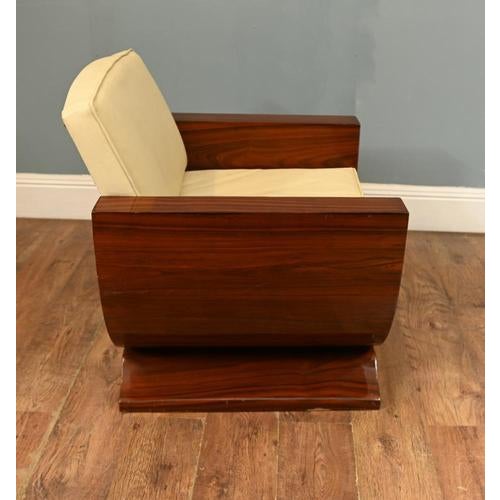 Art Deco Club Chair in Leather For Sale - Image 5 of 7