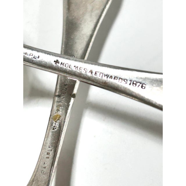 1920s Antique Silver Spoons Holmes Edward's Hiawatha Floral Pattern - Set of 6 For Sale - Image 5 of 6