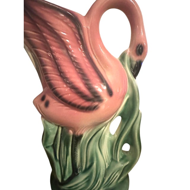 Pink Vintage 1950’s Stanford Ware Pink Flamingo Vases - A Pair For Sale - Image 8 of 11