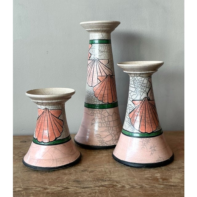 Vintage Boho Clam Shell Candle Holders - Set of Three For Sale - Image 9 of 12