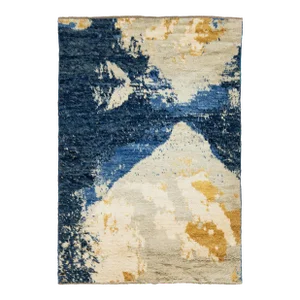 Contemporary Moroccan Style Plush Wool Rug With Abstract Design