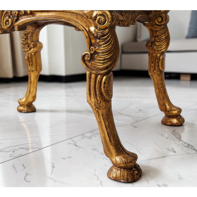 Neoclassical Pair of Giltwood Benches For Sale - Image 3 of 7