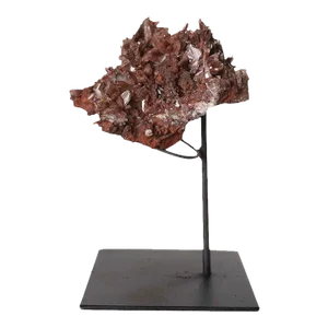 Late 20th Century Small Crystal Rock Specimen With Custom Iron Stand