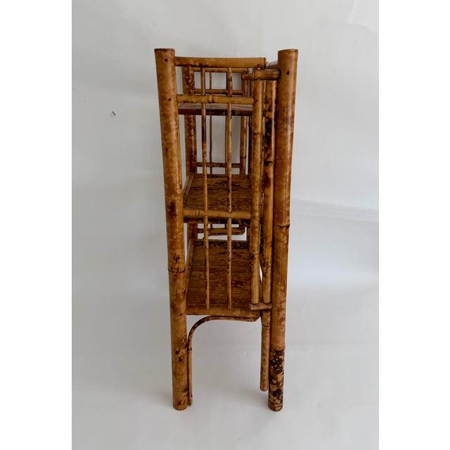 1970s 1970s Tortoiseshell Bamboo Folding Etegere For Sale - Image 5 of 10