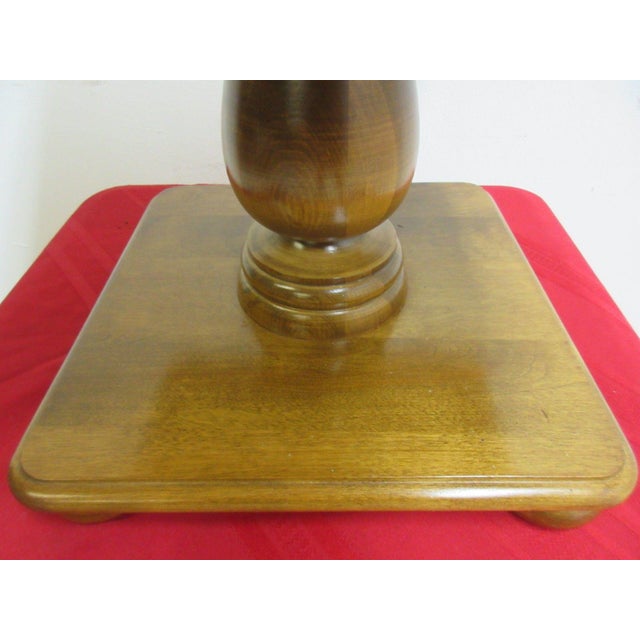 Ethan Allen Nutmeg Heirloom Pedestal Lamp End Table | Chairish