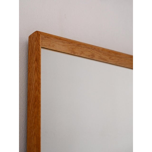 Scandinavian Rectangular Oak Mirror, 1960s For Sale - Image 4 of 7