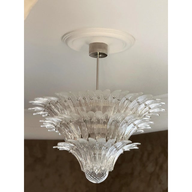 Eclectic Murano Chandelier with Feather Prisms in the style of Barovier, 2010 For Sale - Image 13 of 13