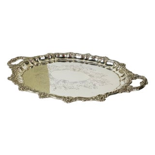 Spanish Rococo Silver Serving Tray, 1950s For Sale