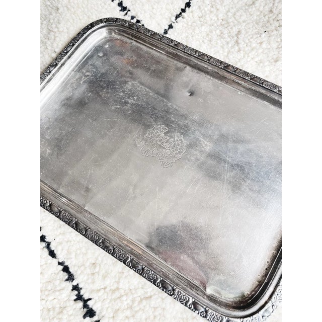 Art Deco 1967 Silver Serving Tray From the Waldorf-Astoria Hotel For Sale - Image 3 of 7