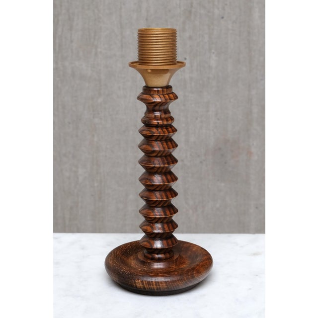 1950s Sculptural Table Lamp in Ash Wood attributed to Charles Dudouyt, France, 1950s For Sale - Image 5 of 11