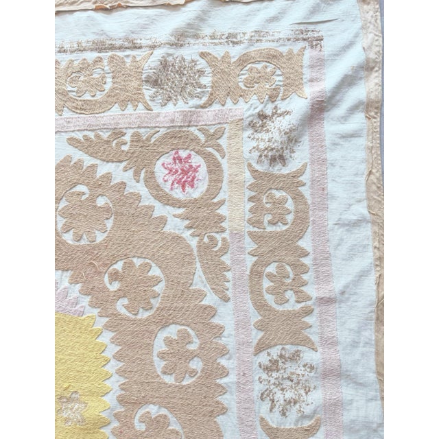 Suzani Wall Tapestry - Tribal Embroidery - 4' X 4' For Sale - Image 4 of 8