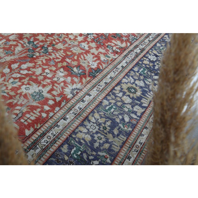 1970s 1970s Vintage Persian Handmade Wool Cotton Light Red Area Rug For Sale - Image 5 of 11