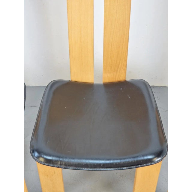 Wood Vintage Beech Wood Leather Dining Chairs by Pietro Costantini for Ello, 1970s, Set of 4 For Sale - Image 7 of 12