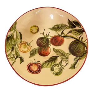 Williams Sonoma Tomato on the Vine Design Pasta Serving Bowl, Marked Italy