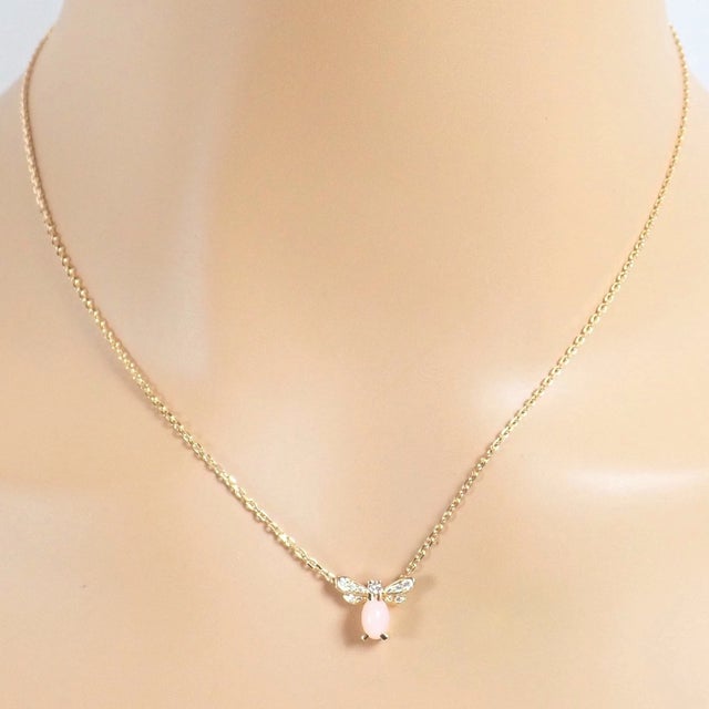 Chaumet Rose Gold Attrape-Moi Diamond Pink Opal Necklace For Sale - Image 13 of 13