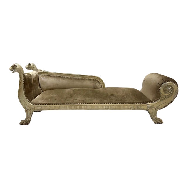 1960s Antique French Style XV Louis Chaise Lounge For Sale