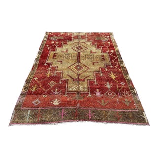 1960s Vintage Hand Knotted Area Rug - For Sale