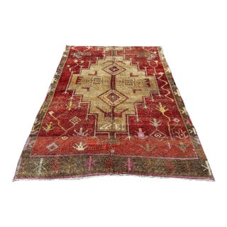 1960s Vintage Hand Knotted Area Rug - For Sale