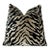 Taupe Black Velvet Zebra Print Throw Pillow With Feather Down Insert For Sale