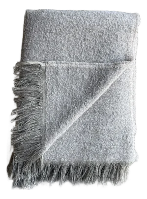 Beige Belgian Linen and Wool Throw-Xl